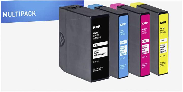 Image du produit KMP C103V Multipack BK/C/M/Y compatible avec Canon PGI-2500 XL (C, CF, M, Y)