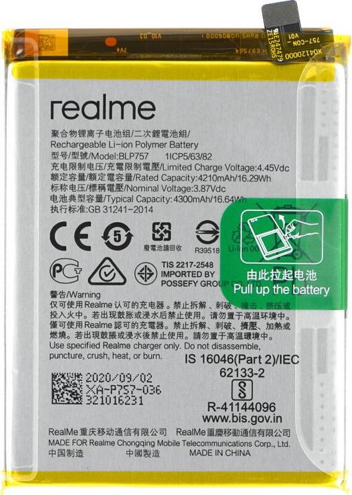 Produktbild realme Akku BLP757 RMX2001/RMX2063/RMX2002 6/6 Pro/6s