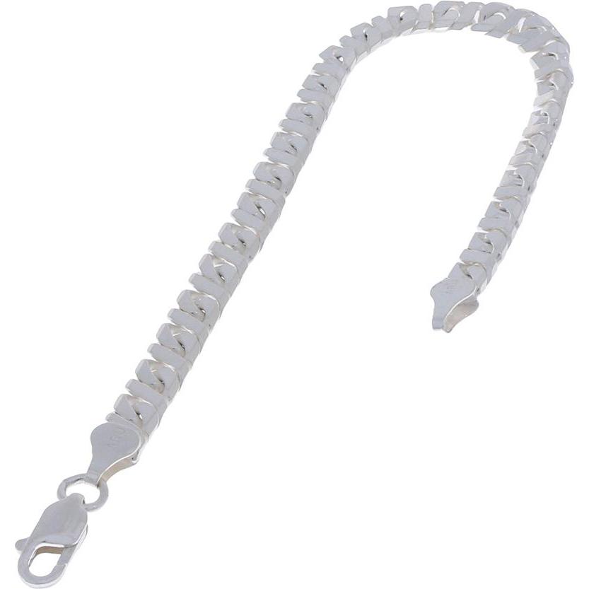Luxxos, Halsschmuck, Gliederkette flach 925 Sterling Silber, (925 Sterling Silber, 60 cm)