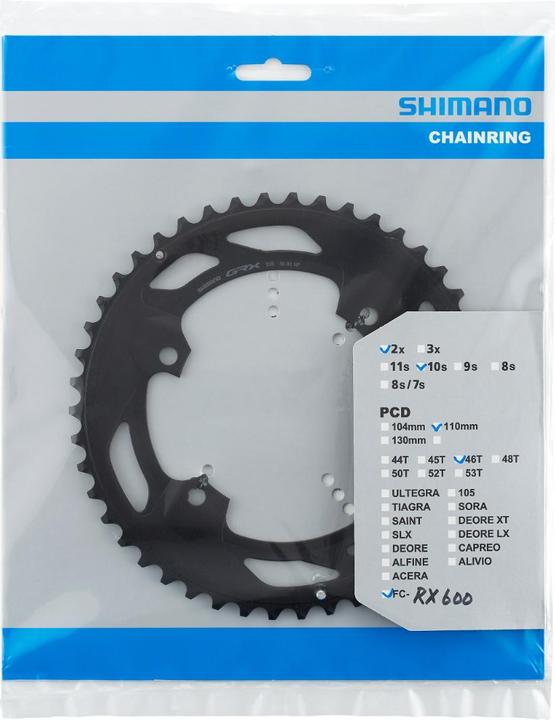 Produktbild Shimano Kettenblatt FC-RX600-10 46 Zähne NF Blister (46)
