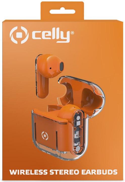Produktbild Celly SHEER True Wireless Stereo (TWS) In-Ear Musik und Anrufe Orange, Transparent (Kabellos)