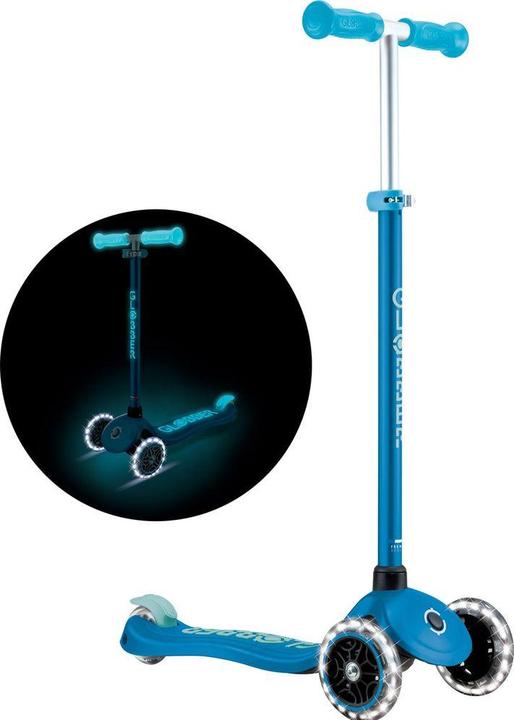 Actual product image Globber PRIMO PLUS GLOW LIGHTS Scooter - Petrol Blue (443-100)