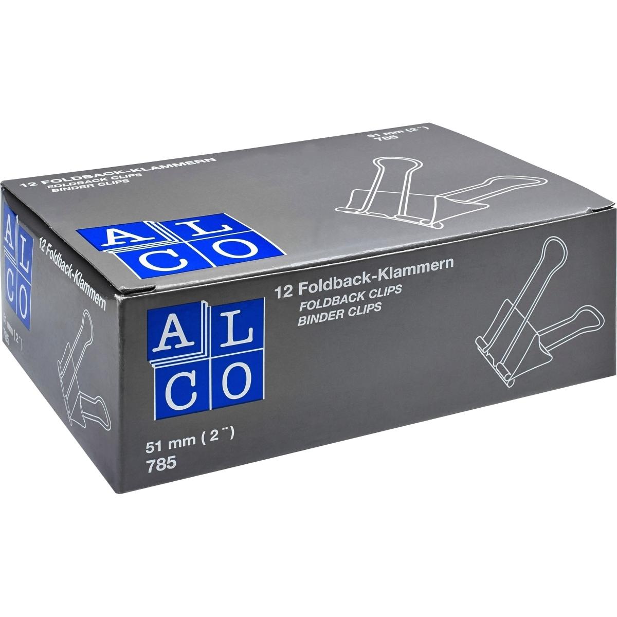Alco, Büroklammer, Foldbackklammer Metall vernickelt 51mm dunkelgrün VE=12 Stück (1 x)