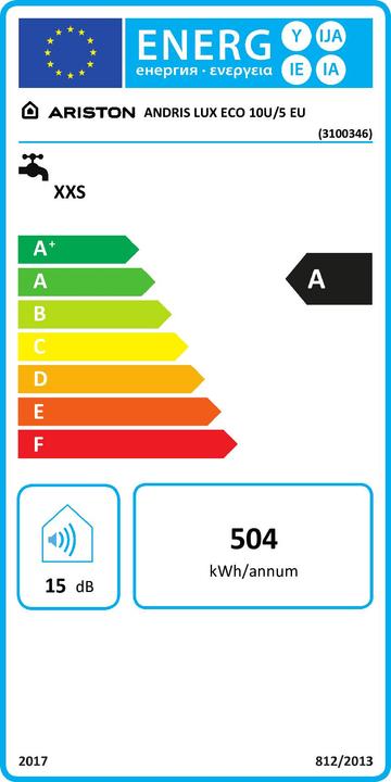 Energy Label Ariston Heater Water Andris Lux Eco 10l Under