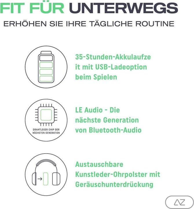 Produktbild AceZone A-Spire kabelloses Gaming-Headset schwarz (Kabelgebunden, Kabellos)