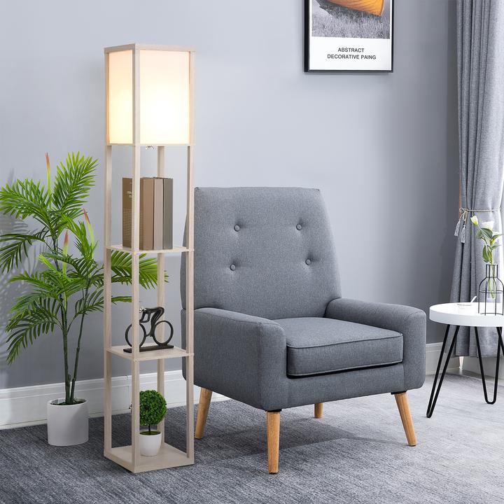 Produktbild Homcom Stehleuchte MDF, Metall Schwarz (E27)