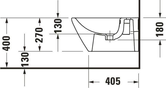 Produktbild Duravit Wand-Bidet D-NEO m ÜL m HLB 1 Hahnloch inkl. Durafix weiss