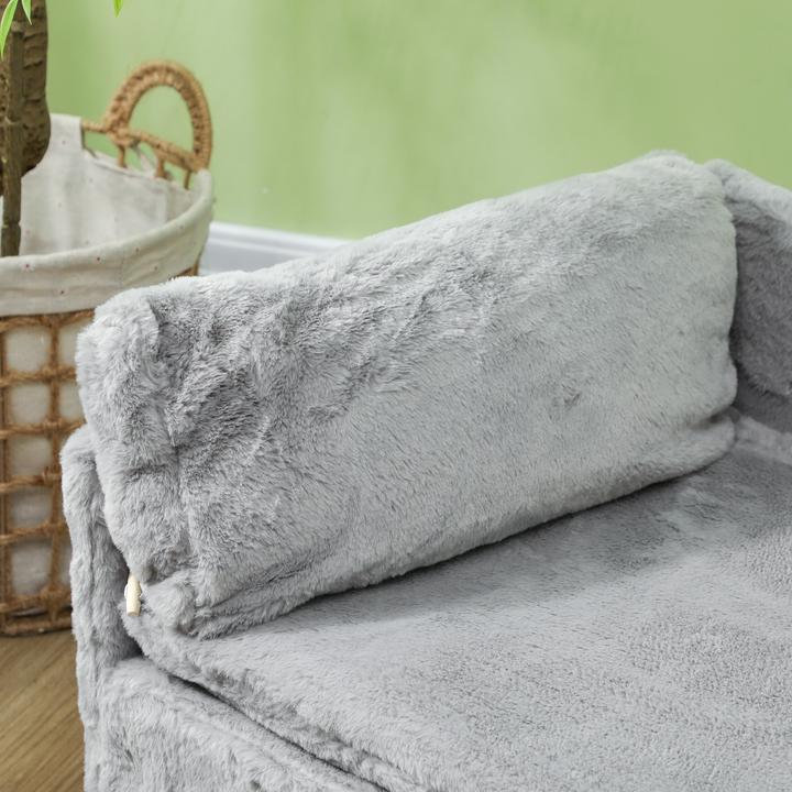 Produktbild PawHut Hundesofa Polyester, Schaumstoff Hellgrau (Hund)