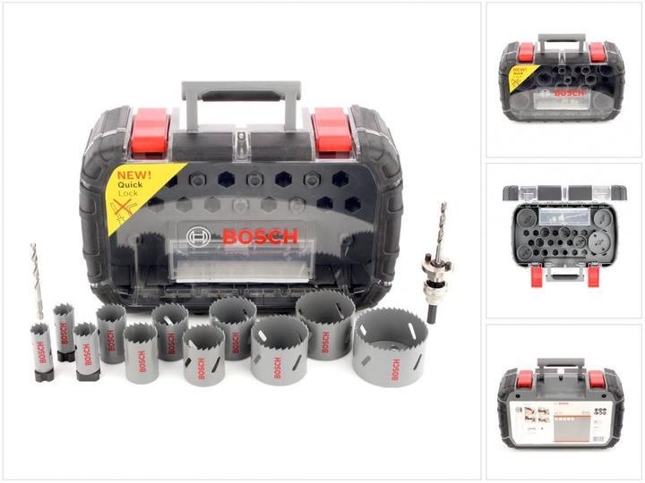 Actual product image Bosch Professional Zubehör 17-piece hole saw set, HSS bi-metal, universal, 20-64/76 mm (64 millimetres, 51 millimetres, 20 millimetres, 22 millimetres, 32millimetre, 40 millimetres, 25 millimetres, 35 millimetres, 44 millimetres, 60 millimetres, 76 millimetres)