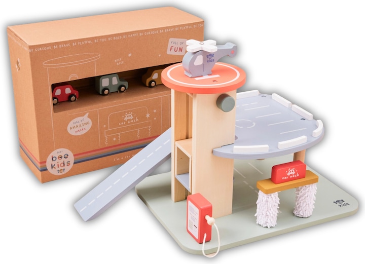 Immagine prodotto Just Bee Kids Set di giochi da garage in legno per sviluppare la motricità fine