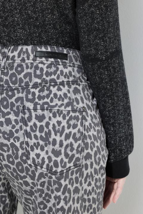 Image du produit Ulla Popken Jean Mary en sergé stretch, motif léopard, ourlet frangé (48)