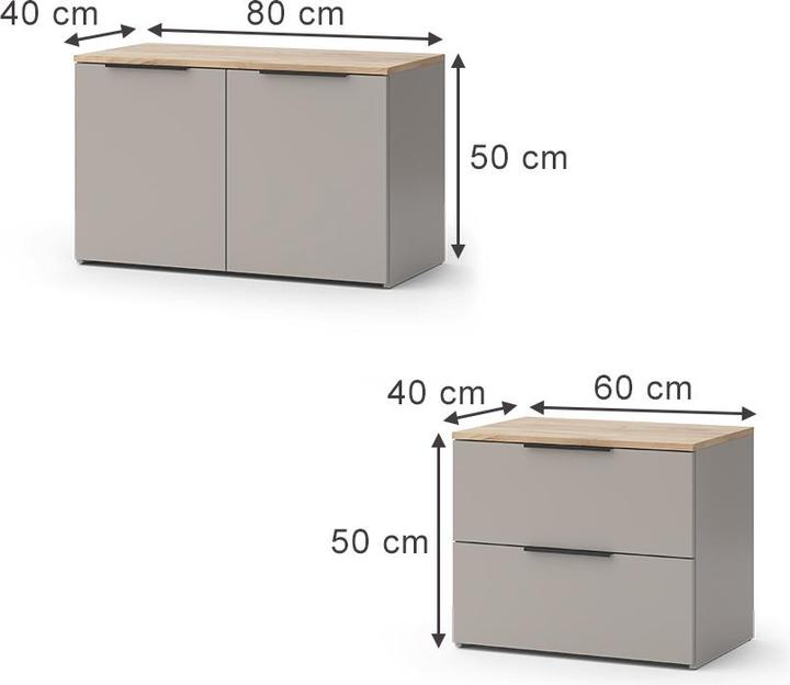 Immagine prodotto Vicco Wohnwand Wido, Greige/Sonoma, 3 Teile (60 x 50 x 40 cm, 80 x 50 x 40 cm)