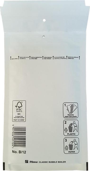 Fimar 200 bubble envelopes B/12 120x220mm white Filmar Classic