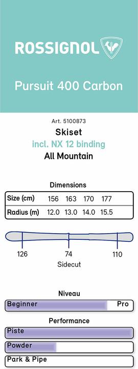 Actual product image Rossignol Pursuit 400 Carbon (156 cm, With binding)