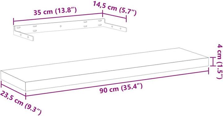 Immagine prodotto vidaXL Schweberegal (90 x 23.50 x 4 cm)