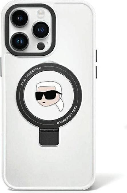 Karl Lagerfeld KLHMP15XHMRSKHH iPhone 15 Pro Max 6.7" biały/white hardcase Ring Stand Karl Head MagS (Apple iPhone 15 Pro Max)