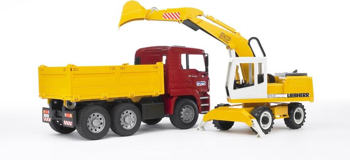Actual product image Bruder Man tipping truck with shovel excavator
