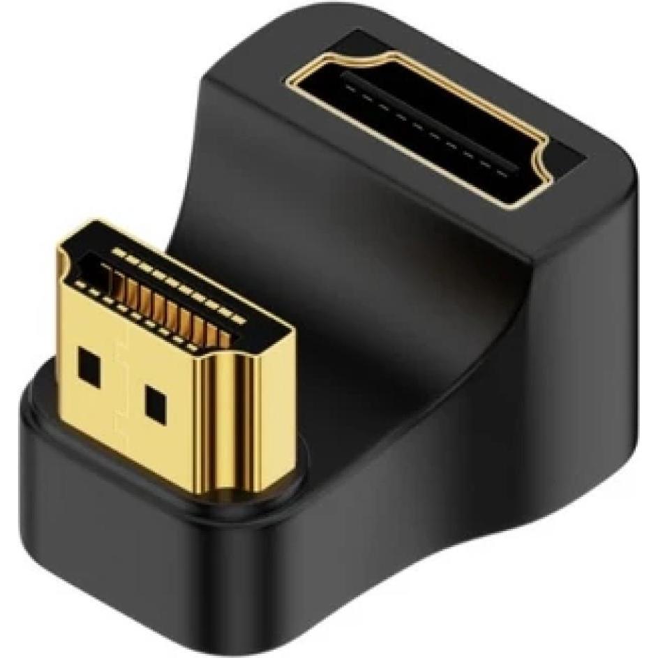 PowerGuard HDMI auf HDMI 1.4 180-Grad Winkel U-Form Up Adapter (HDMI), Data + Video Adapter, Schwarz