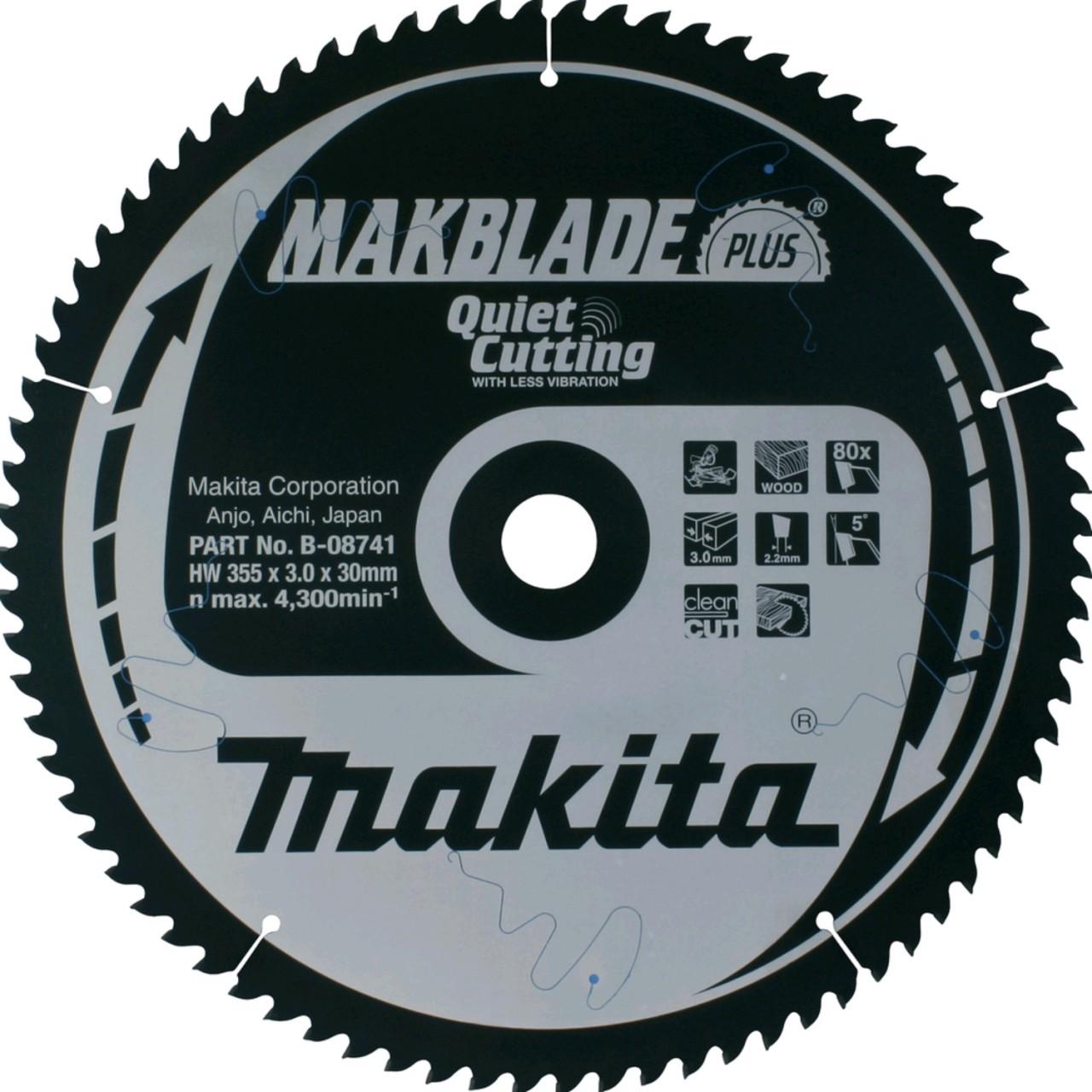Makita, Sägeblatt, Kreissägeblatt für Holz 355x30mm T80