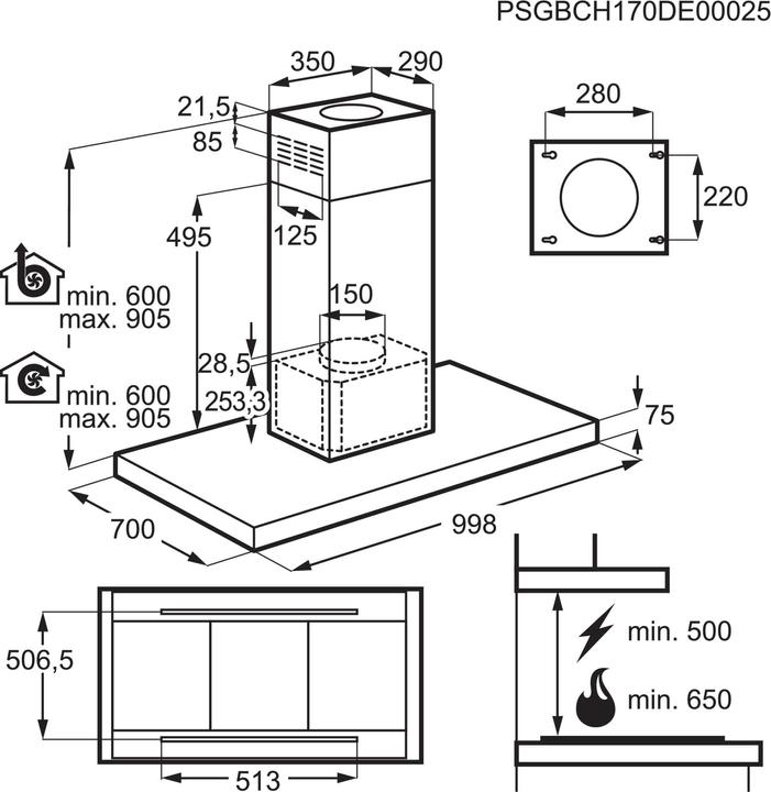 Produktbild Electrolux IHGL1063CN (Inselhaube)