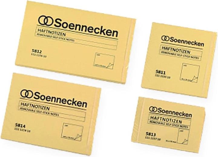Actual product image Soennecken Notepad 10 x 7.5 cm, 12 x 100 sheets, Yellow (100 x 75 mm)