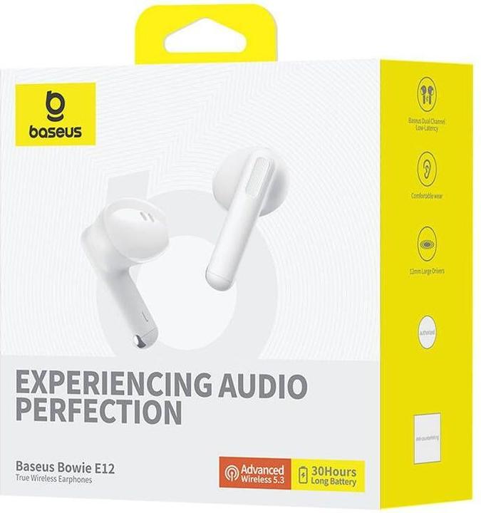 Actual product image Baseus Earphones TWS Bowie E12 (white) (6 h, Wireless)