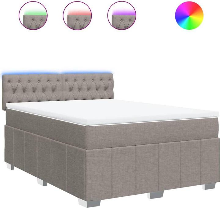 Actual product image vidaXL Bo x springbett mit Matratze 140 x 190 cm Stoff (140 x 190 cm)