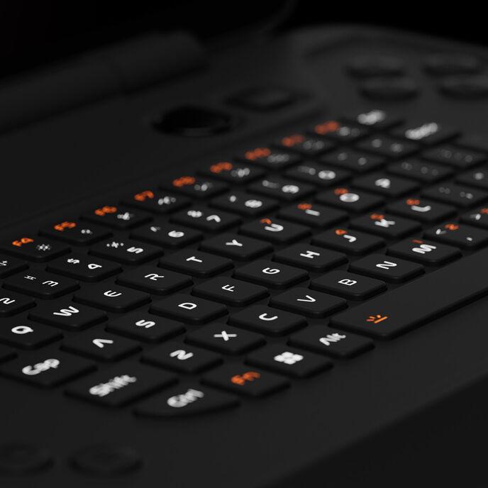 Actual product image Ayaneo Flip KB Handheld Konsole, AMD Ryzen 8840U, 16 GB LPDDR5X, 512 GB SSD – Shadow Black