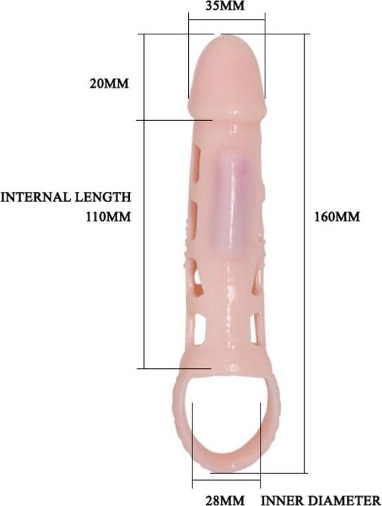 Actual product image Baile Pretty Love - Harrison Extension Sleeve With Vibration 13.5 cm