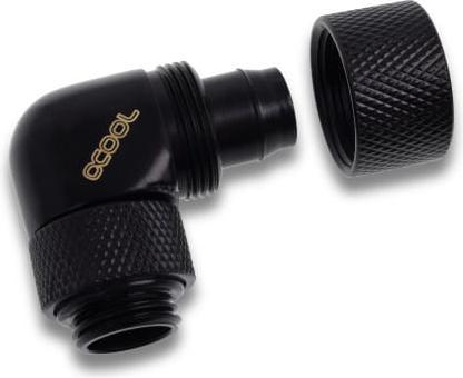 Actual product image Alphacool Icicle 13/10mm Screw-on 90?? Rotatable G1/4 - 4pcs Set Deep Black