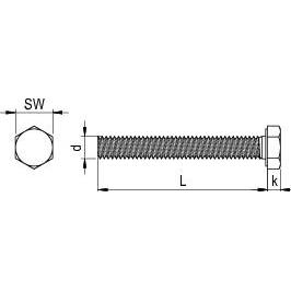 Reisser, Schrauben, Gewindeschraube, M12x30, DIN 933, SW19, 50 St (50 Schrauben pro Stück)