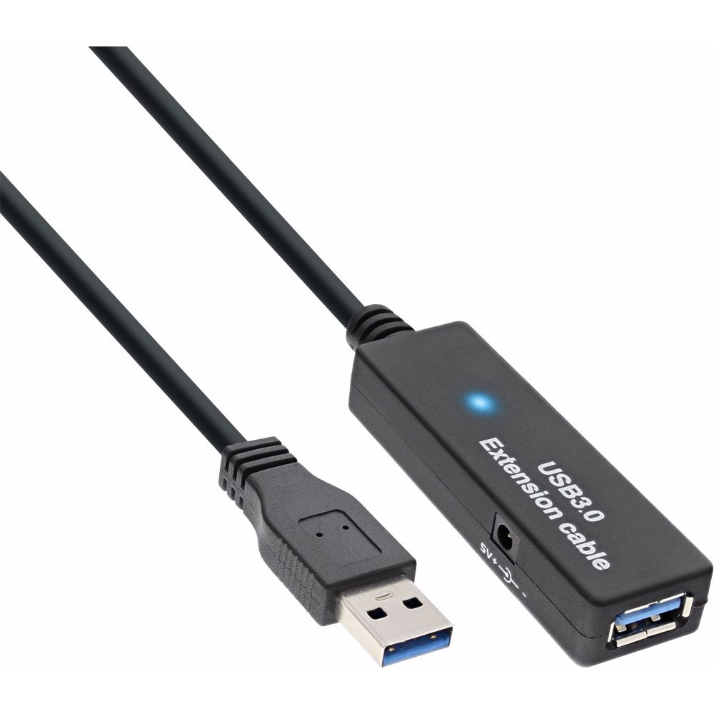 InLine USB 3.0 Aktiv Verlängerung Stecker A an Buchse A 15m (15 m, USB 3.0), USB Kabel