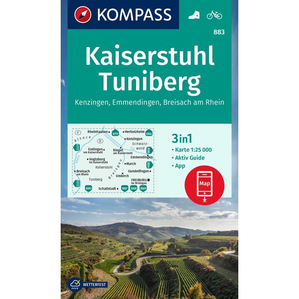 Kompass Wanderkarte 883 Kaiserstuhl, Tuniberg, Kenzingen, Emmendingen, Breisach am Rhein 1: (Deutsch), Sonstige Literatu...
