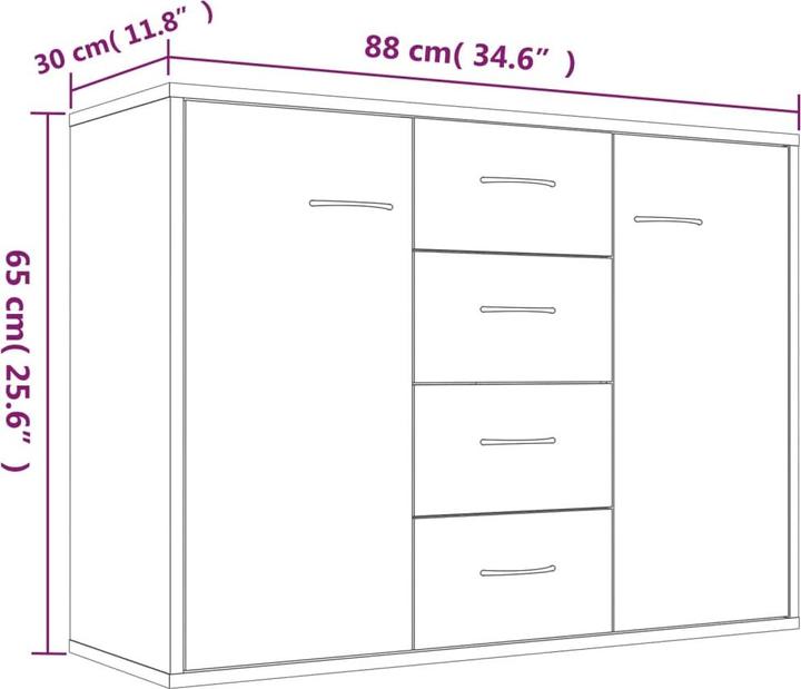 Image du produit vidaXL Sideboard (88 x 88 x 65 cm)