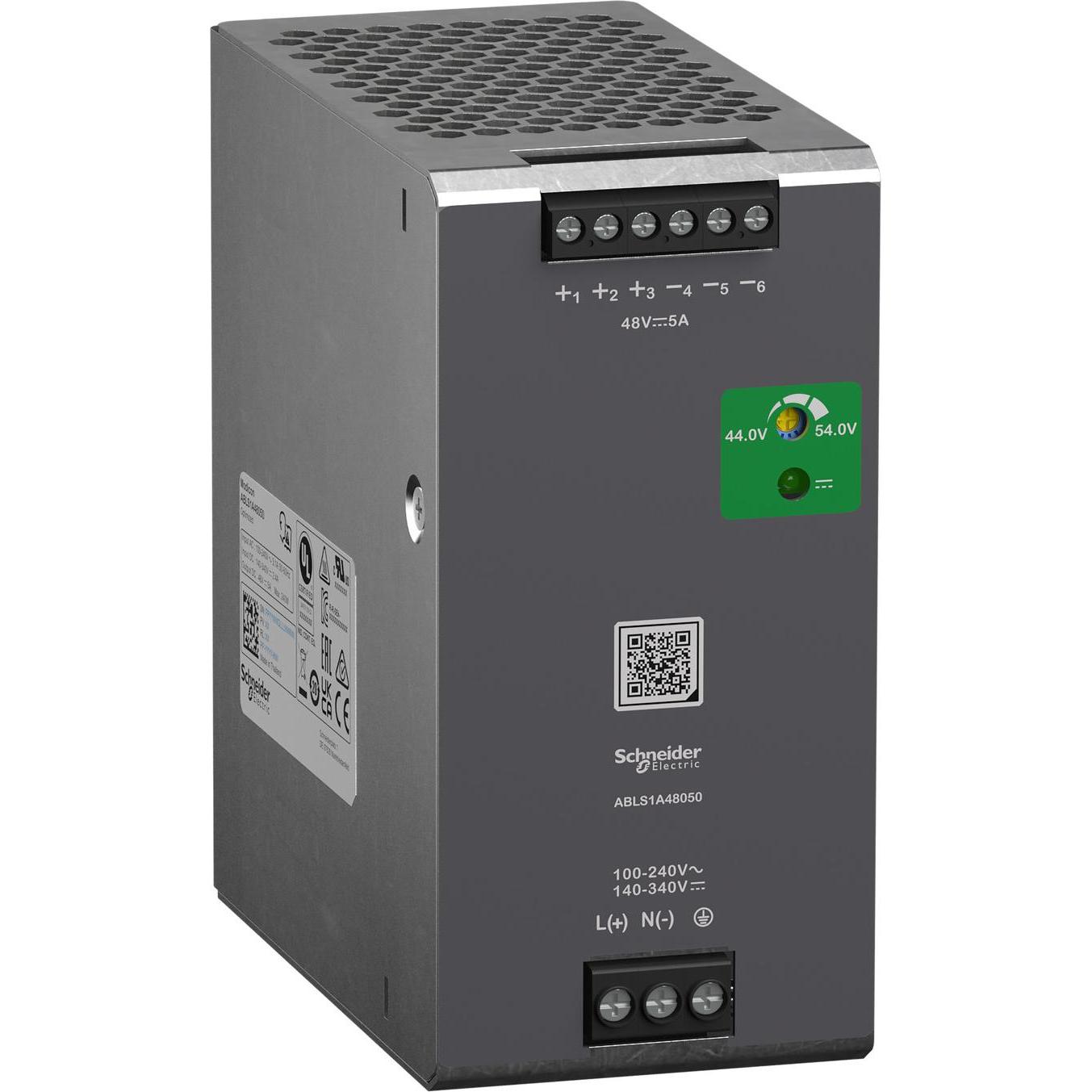 Schneider, Quadro elettrico portatile, Alimentatore, Modicon ABLS, Optimum, temporizzato, monofase, 100-240V AC, 48V DC, 5A, 240W ABLS1A
