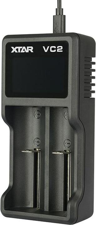 Image du produit Xtar VC2 Chargeur micro USB, Li-Ion, 2 slots, écran LCD (1 pcs, AAA, Piles rechargeables + chargeur)