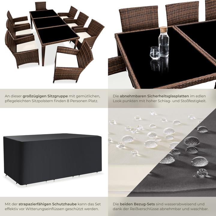 Produktbild tectake Rattan Sitzgruppe Monaco mit Schutzhülle