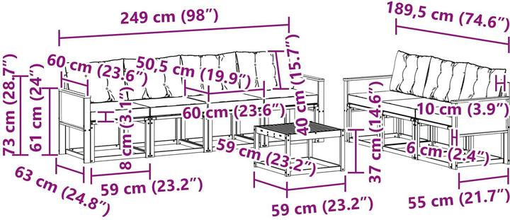 Produktbild vidaXL Outdoor-Sofa