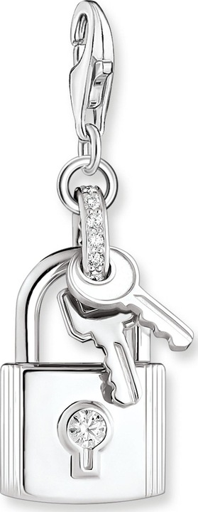 Thomas Sabo Charm-Anhänger Schloss mit Schlüssel silber (925er Silber)
