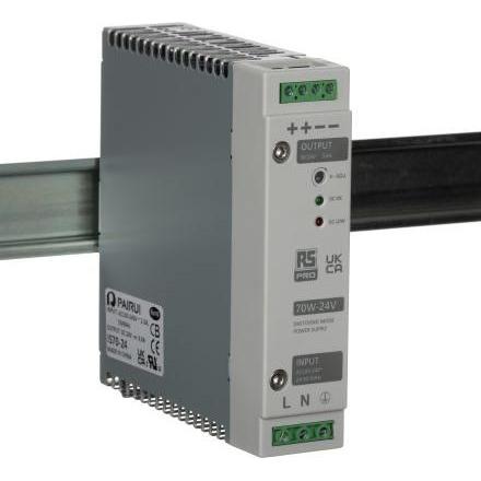 Rs Pro, Verteilerschrank Zubehör, Din Rail Power Supply, 70W, 24V Output