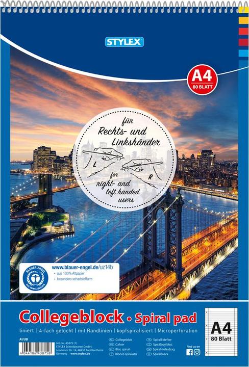 Actual product image Stylex Col. block A4 Lin. head (A4, Lined, Soft cover)