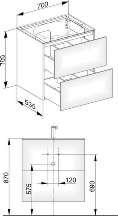 Actual product image Keuco Vanity unit EDITION 11 700x700x535mm m LED-I-Bel white sdm