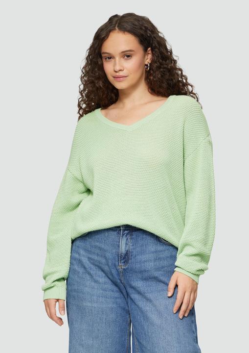 Immagine prodotto S.Oliver Strickpullover Pullover mit Strukturmuster und V-Ausschnitt (52)