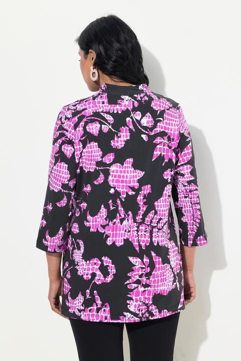 Actual product image Ulla Popken Graphic Print Pima Cotton Goblet Collar Tee (58)