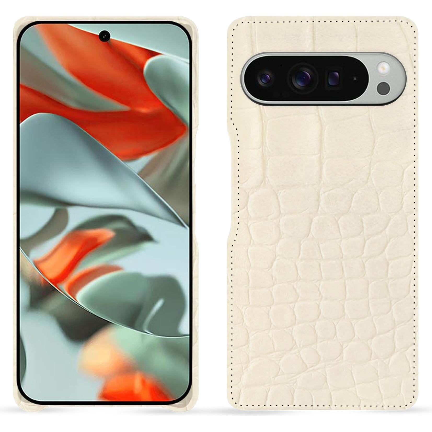 Noreve Lederschutzhülle (Google Pixel 9 Pro XL), Smartphone Hülle, Weiss