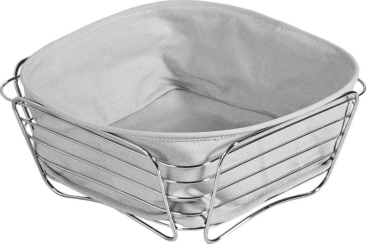 Image du produit Kesper Argent, 26 x 26 x 11 cm Corbeille à pain et à fruits en acier inoxydable gris
