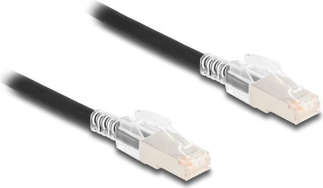 Actual product image Delock RJ45 network cable Cat.6A S/FTP with Secure Clips Set 2 m black (S/FTP, CAT6a, 2 m)