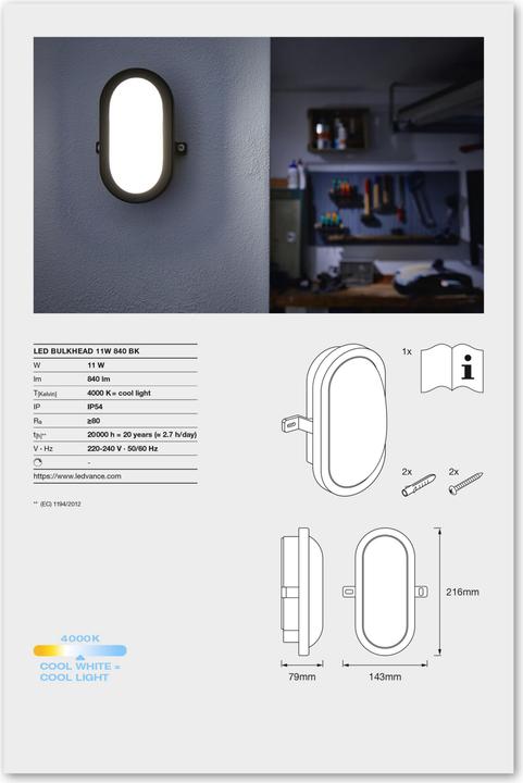 Image du produit Ledvance Bulkhead (800 lm)