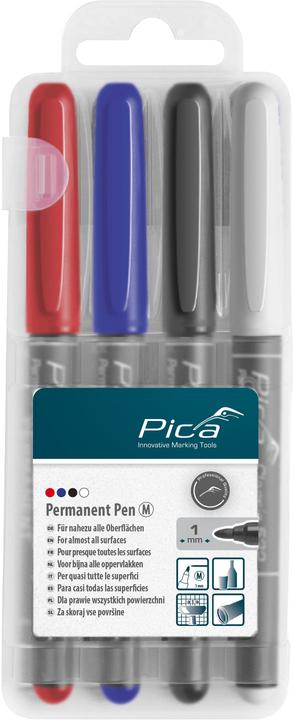 Produktbild Pica Permanent-Pen 1,0mm sortiert mit Instant-White-Pen (4x)