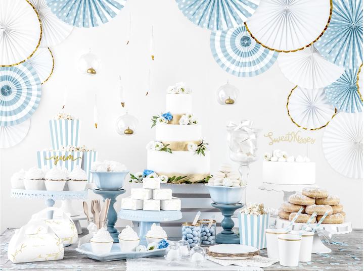 Produktbild Partydeco Gestreifte Strohhalme Babyblau (10 x)